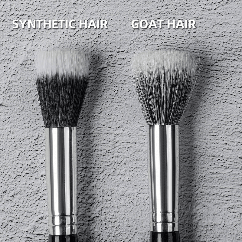 Black Wooden Handle Natural Bristle Dotting Blush Brush Single1.png