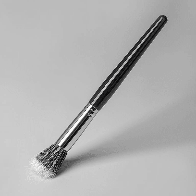 Black Wooden Handle Natural Bristle Dotting Blush Brush Single2.png